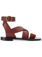 Chloé Round Toe Ankle Buckle Sandals - Pink & Purple