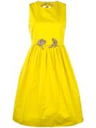 No21 Sleeveless Flared Dress, Women's, Size: 42, Yellow/orange, Polyester