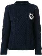 Mr & Mrs Italy Logo Cable-knit Sweater - Blue