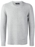 Joseph Stitch Detail Jumper, Men's, Size: Large, Grey, Wool