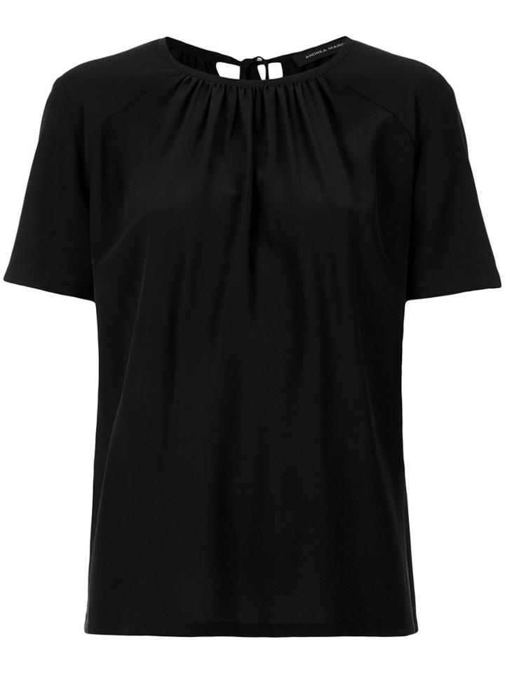 Andrea Marques Pleated Blouse - Black