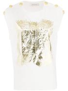 Pierre Balmain Pb Logo Printed Tank Top - White