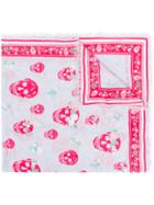 Alexander Mcqueen Skull And Floral Print Scarf - Blue