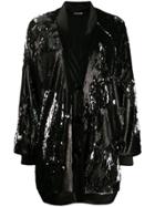 Styland Sequin Coat - Black