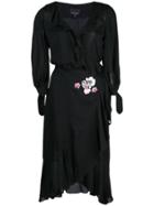 Cynthia Rowley Genevieve Ruffle Wrap Dress - Black