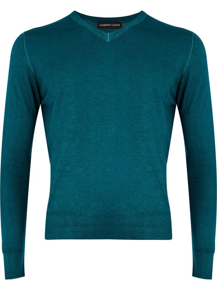 Lamberto Losani V-neck Sweater - Blue