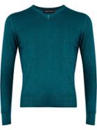 Lamberto Losani V-neck Sweater - Blue