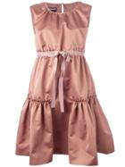 Rochas Tiered Gathered Dress - Pink & Purple