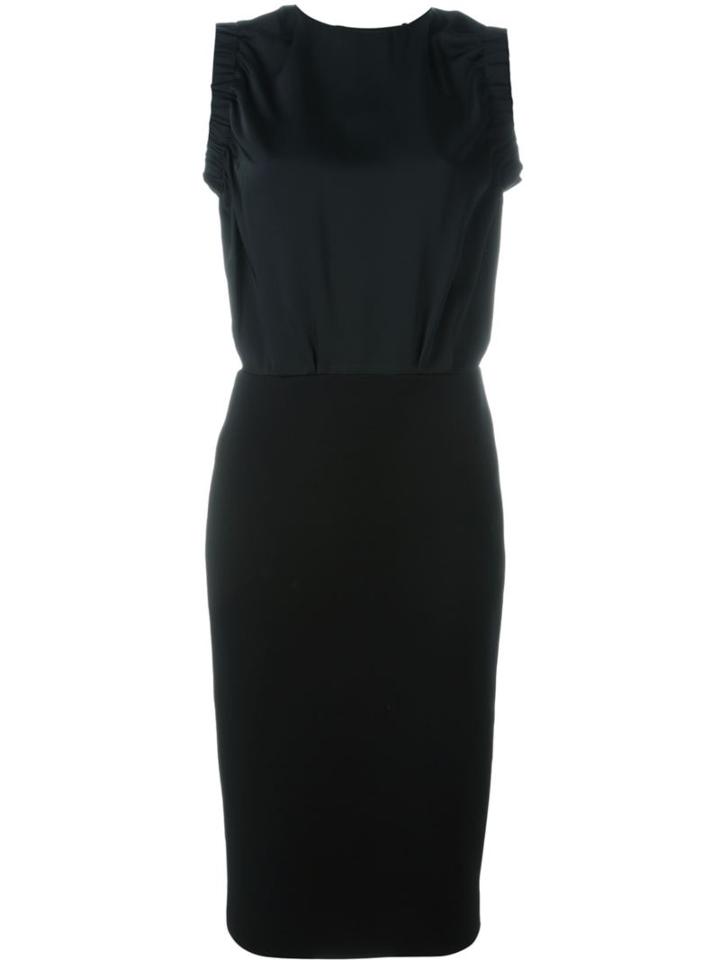 Victoria Beckham Sleeveless Fitted Dress, Women's, Size: 12, Black, Viscose/acetate/triacetate/polyester