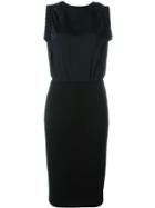Victoria Beckham Sleeveless Fitted Dress, Women's, Size: 12, Black, Viscose/acetate/triacetate/polyester