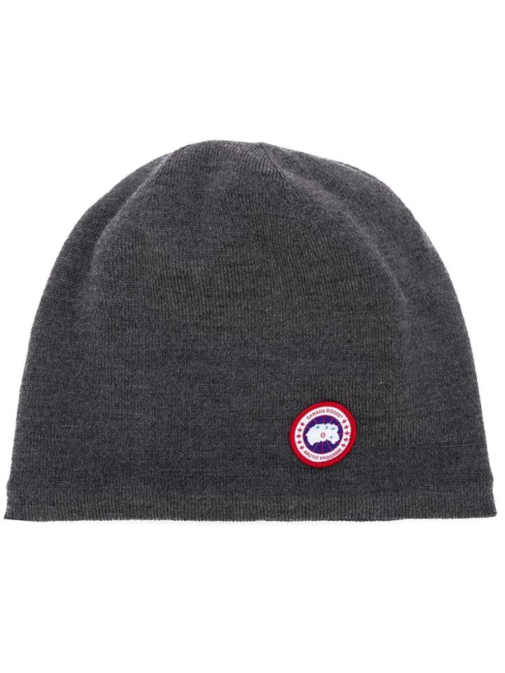 Canada Goose Logo Beanie Hat - Grey