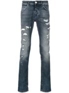 Pierre Balmain Distressed Slim-fit Jeans - Blue