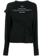 Palm Angels Ruffled Sweatshirt - Black