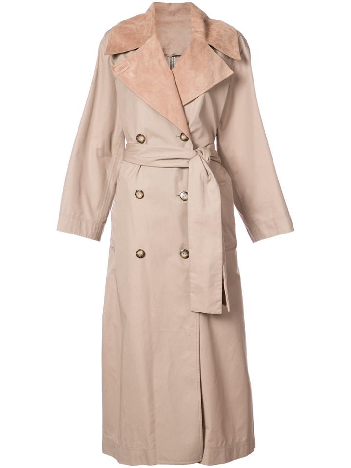 Oscar De La Renta Oversized Trench Coat - Brown