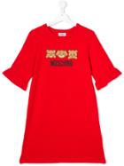Moschino Kids Teddy Bear Print Dress - Red