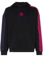 Adidas Striped Sleeve Hooded Jumper - Black