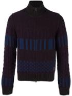 Al Duca D'aosta 1902 Colour Block Knitted Zip Cardigan - Red
