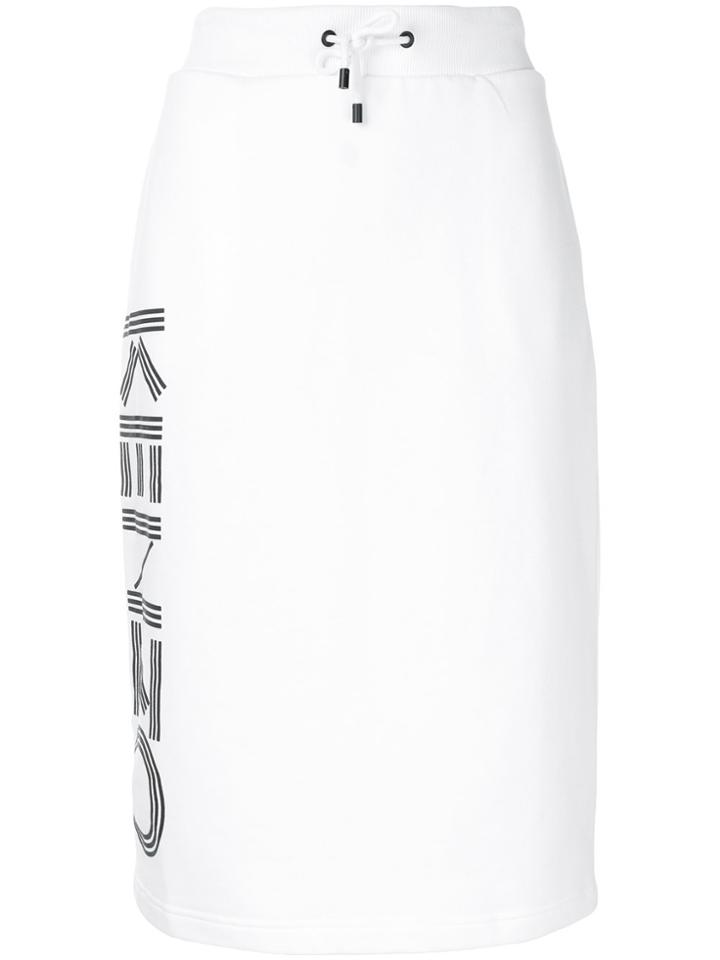 Kenzo Logo Print Skirt - White