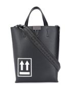 Off-white Binder Clip Arrow Print Tote - Black