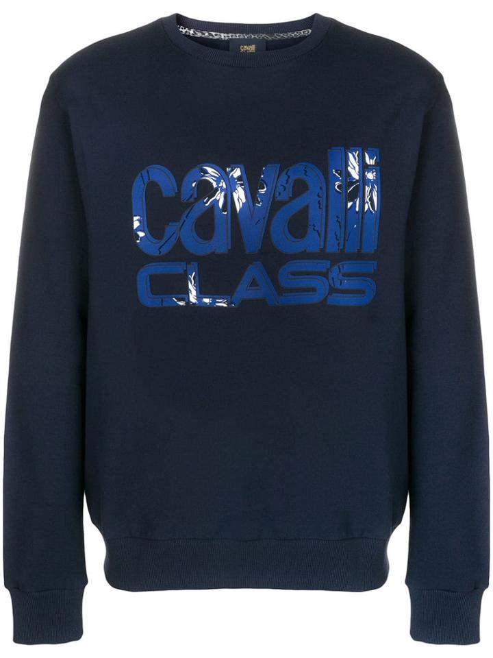 Cavalli Class Logo Patch Sweatshirt - Blue