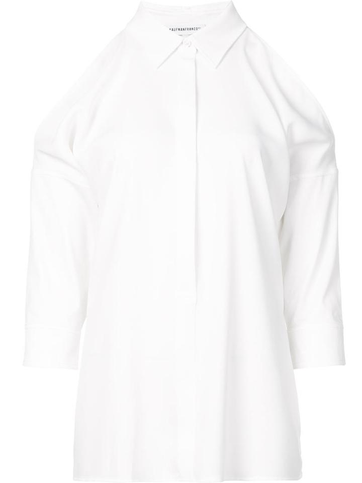 Kaufmanfranco Cut-off Shoulders Shirt, Women's, Size: Small, White, Cotton