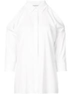 Kaufmanfranco Cut-off Shoulders Shirt, Women's, Size: Small, White, Cotton