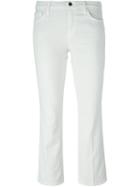 J Brand Flared Cropped Jeans, Women's, Size: 26, White, Cotton/modal/polyester/polyurethane