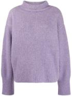 Maison Kitsuné Knit Roll Neck Jumper - Purple