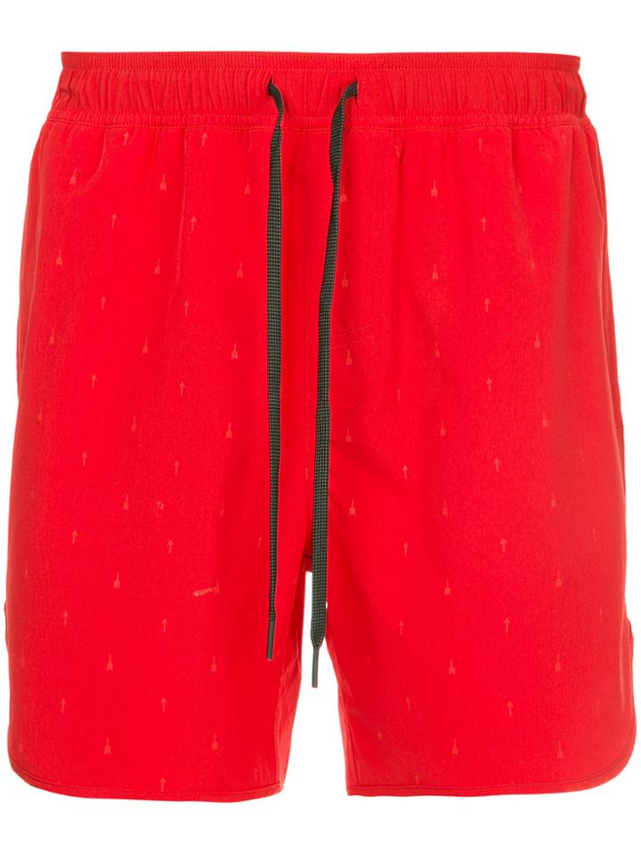 The Upside Drawstring Waist Track Shorts - Red