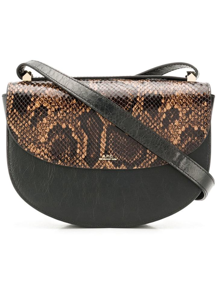 A.p.c. Snake Foldover Crossbody Bag - Brown