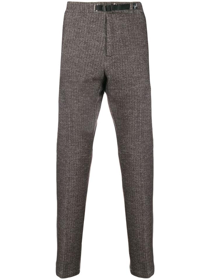 White Sand Adjustable Chevron Trousers - Brown