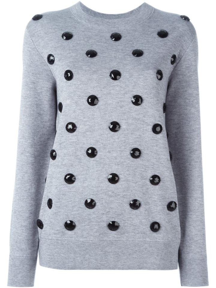 Marc Jacobs Embellished Sweatshirt, Women's, Size: Large, Grey, Cotton/nylon/viscose/wool