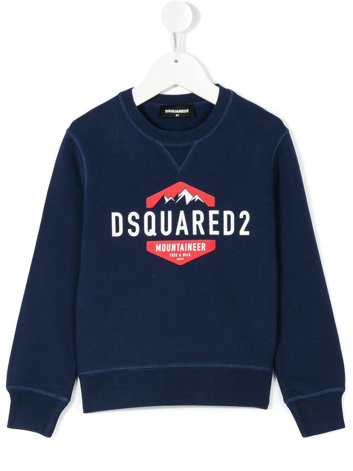 Dsquared2 Kids - Mountaineer Logo Print Sweatshirt - Kids - Cotton/spandex/elastane - 4 Yrs, Blue