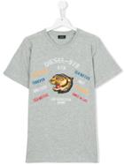Diesel Kids - Tiger Print T-shirt - Kids - Cotton - 8 Yrs, Grey
