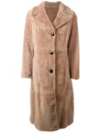 Drome Buttoned Mid Coat, Women's, Size: Small, Nude/neutrals, Lamb Skin/lamb Fur