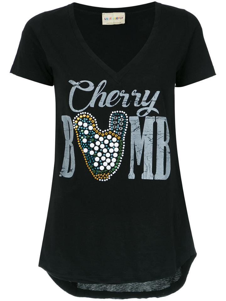 Andrea Bogosian Cherry Bomb Print T-shirt - Black