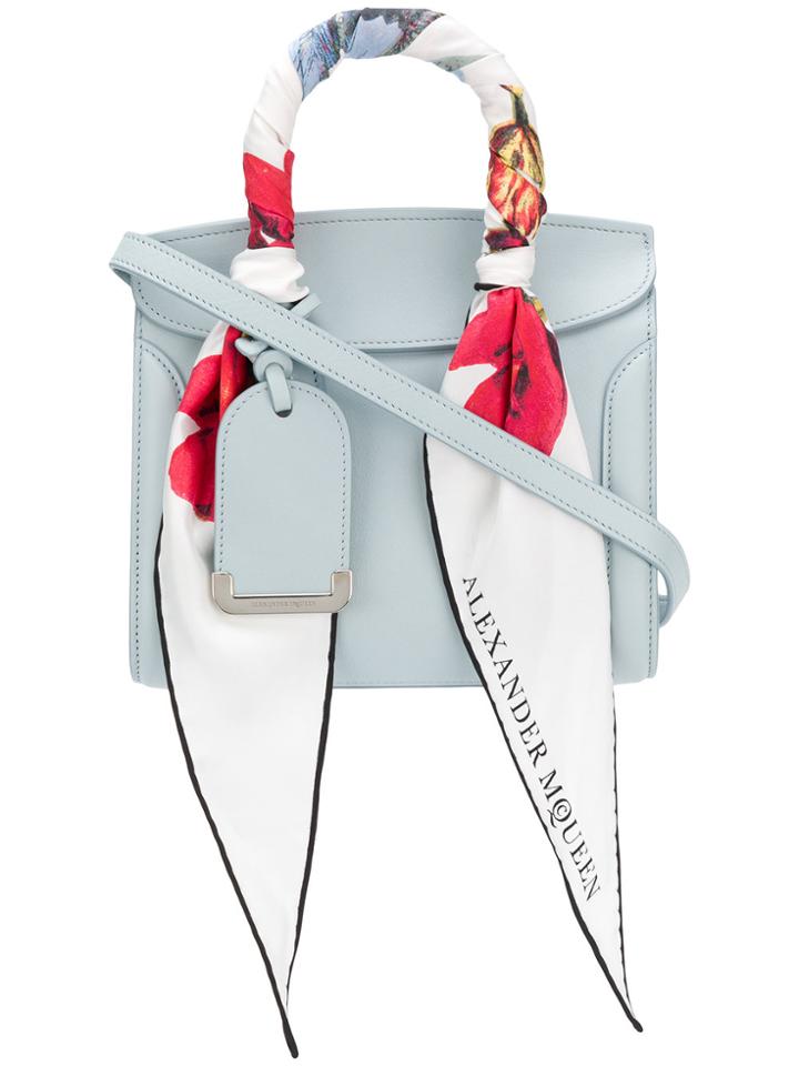 Alexander Mcqueen Heroine Tote With Scarf - Blue