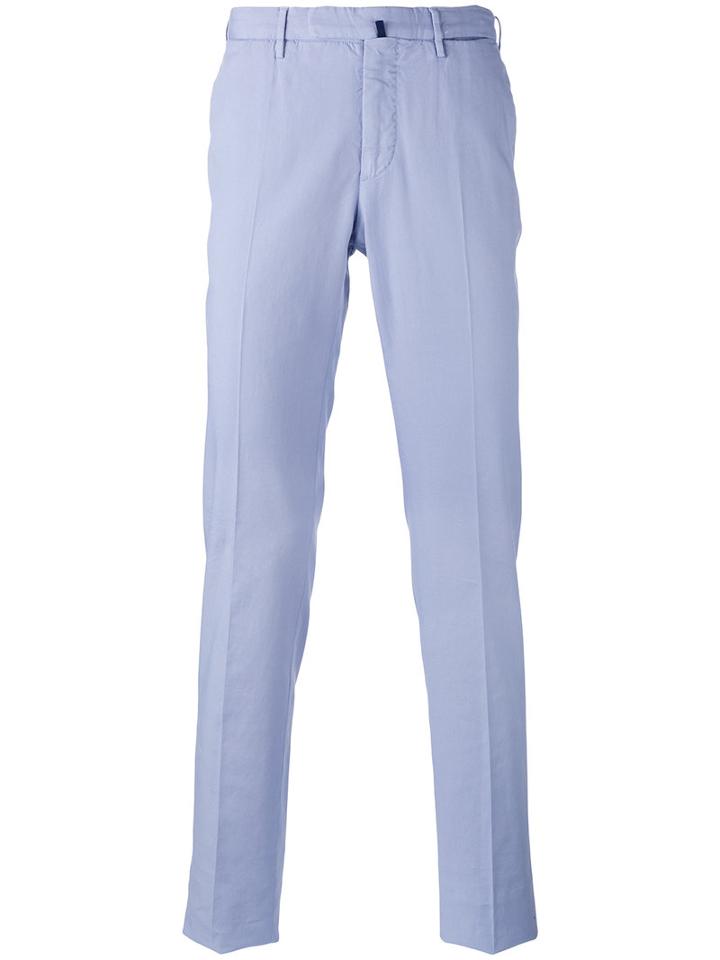 Incotex Tailored Trousers, Men's, Size: 44, Blue, Cotton/spandex/elastane