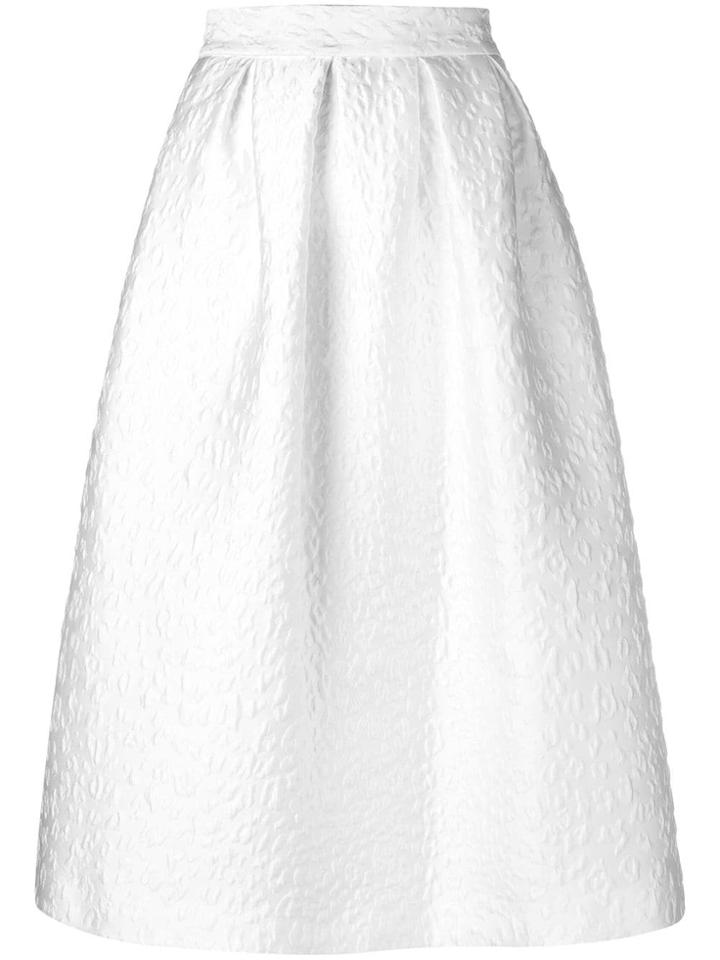 P.a.r.o.s.h. Leopard Cloqué Skirt - White