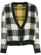 Liu Jo Checked Intarsia Cropped Cardigan - Black