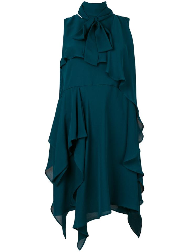 Elie Saab Ruffle Shift Dress - Blue