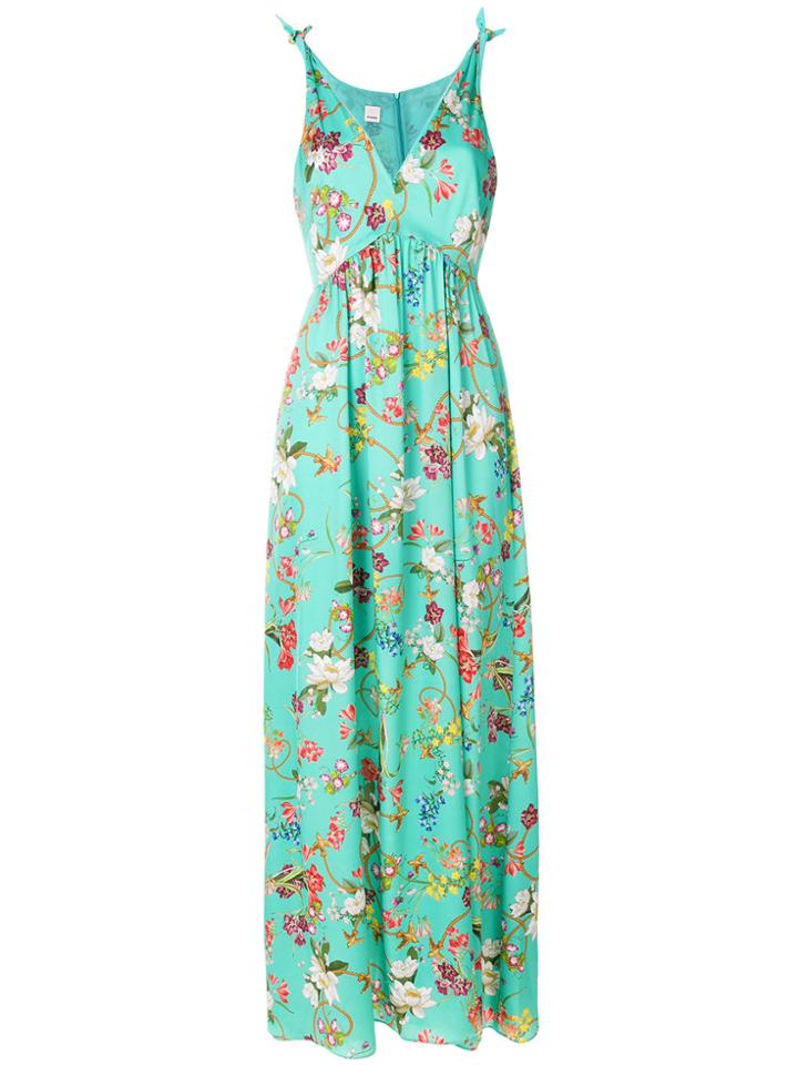 Pinko Floral Print Maxi Dress - Green