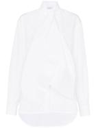 Givenchy Pleated Scarf Detail Cotton Shirt - White