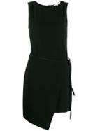 Patrizia Pepe Asymmetric Shift Dress - Black