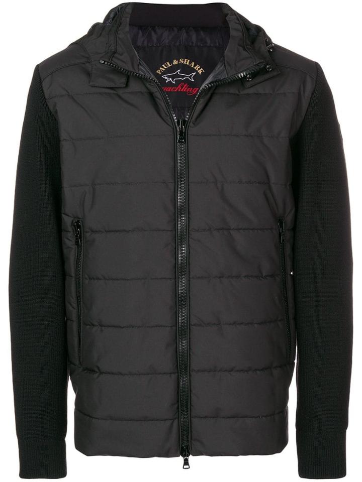 Paul & Shark Padded Panel Cardigan - Black