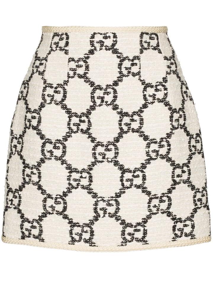 Gucci Gg Pattern Tweed Mini Skirt - Neutrals