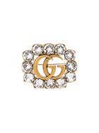 Gucci Gg Marmont Crystal Brooch - Metallic