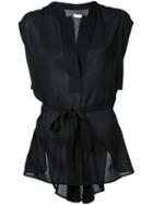 Rito - Stand Collar Blouse - Women - Cotton - 38, Women's, Black, Cotton