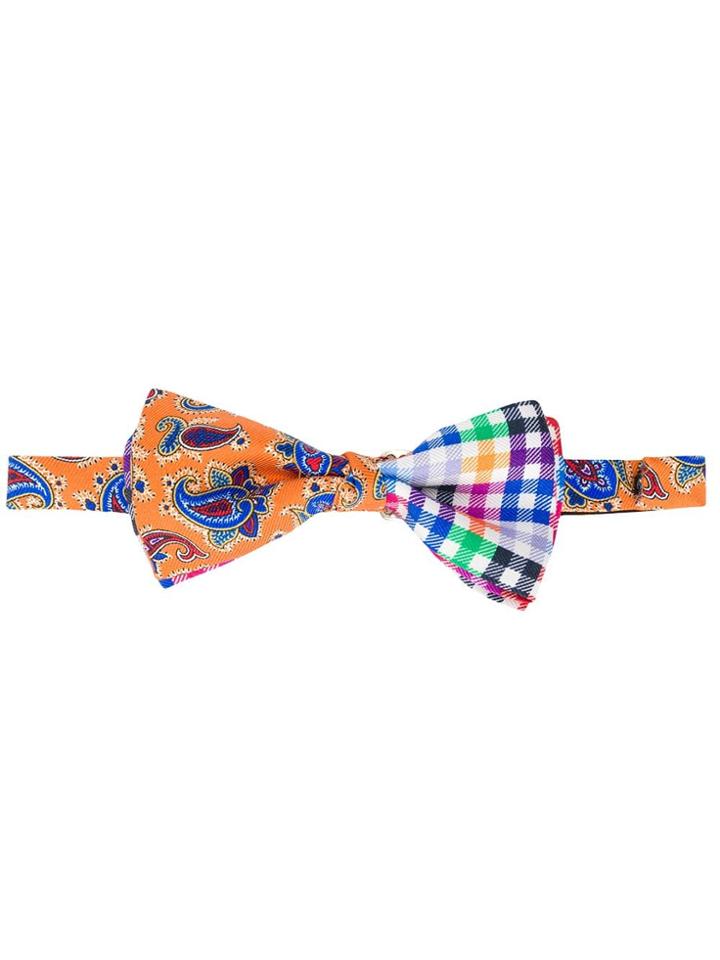 Etro Contrast Printed Bow Tie - Orange