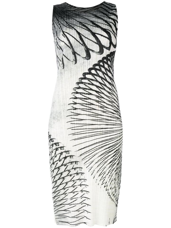 Pleats Please By Issey Miyake - Printed Fitted Dress - Women - Polyester - 5, Polyester